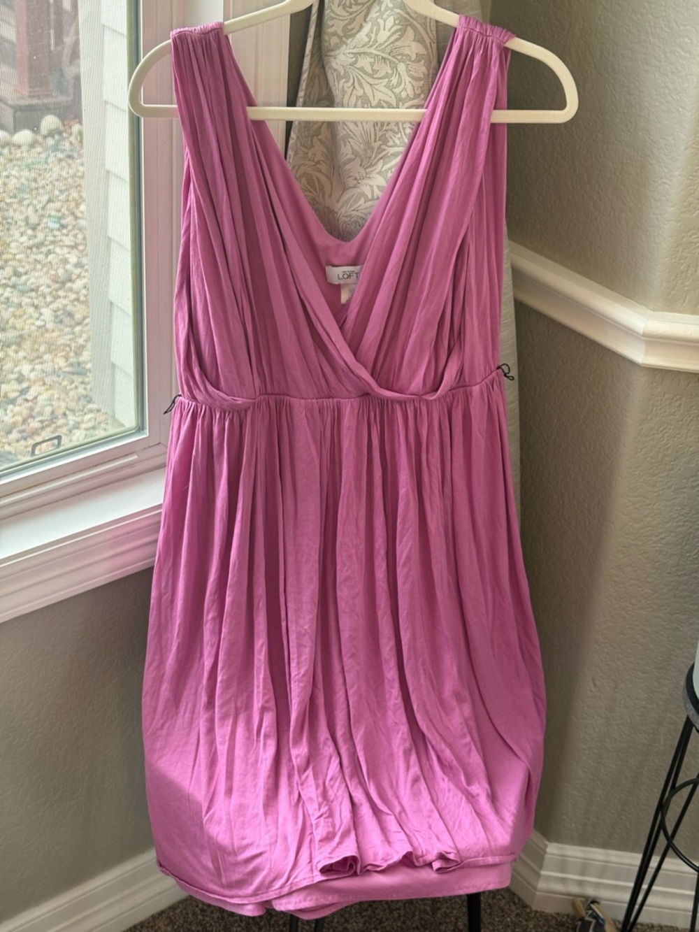 LOFT Bright Pink Sleeveless Wrap Dress